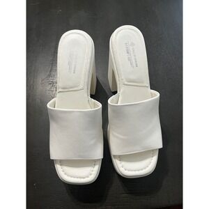 CALL IT SPRING White Platform Block Heel Paloma‎ Sandals Shoes Women Size 10